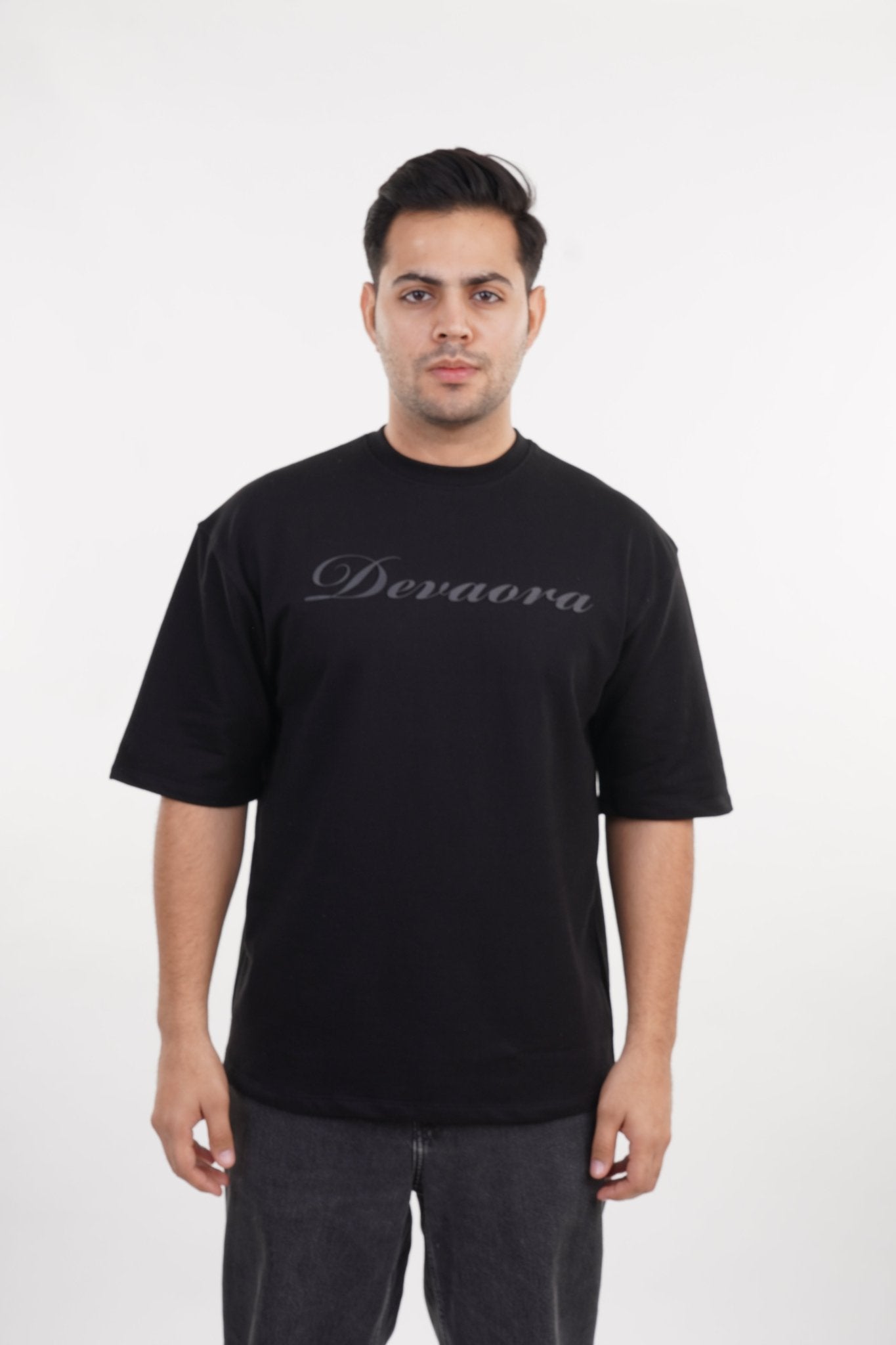 BLACK STANDARD OVERSIZED T - SHIRT - DEVAORA