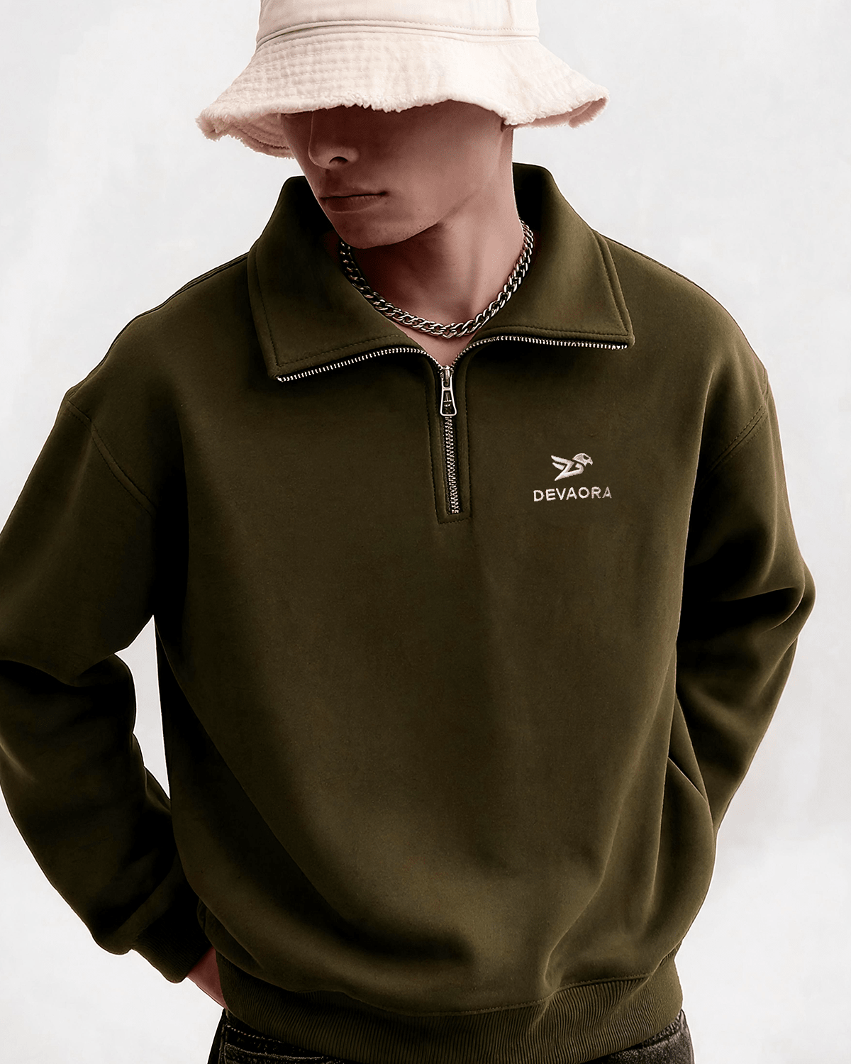 CORE ZIP SWEATSHIRT — MILITARY GREEN EDITION - DEVAORA