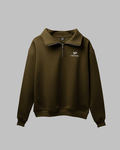 CORE ZIP SWEATSHIRT — MILITARY GREEN EDITION - DEVAORA