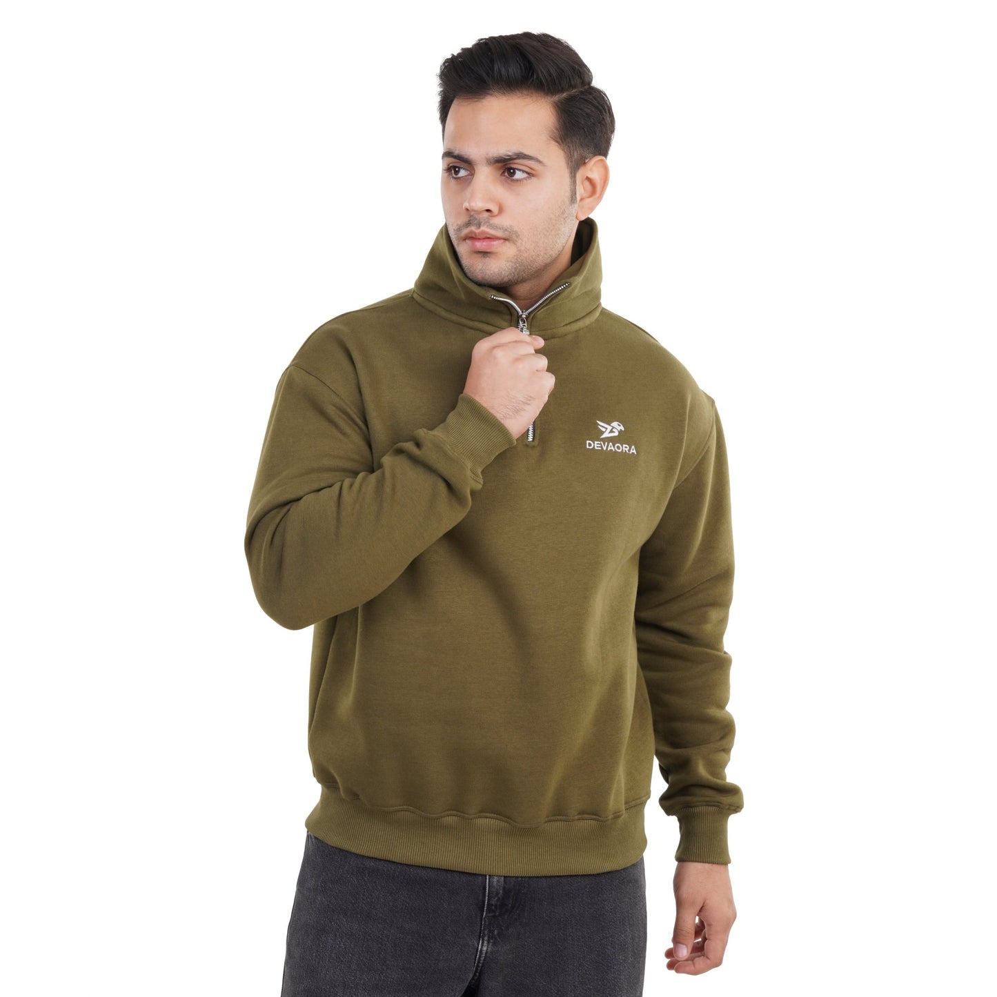 CORE ZIP SWEATSHIRT — MILITARY GREEN EDITION - DEVAORA