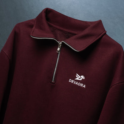 CORE ZIP SWEATSHIRT — OXBLOOD EDITION - DEVAORA
