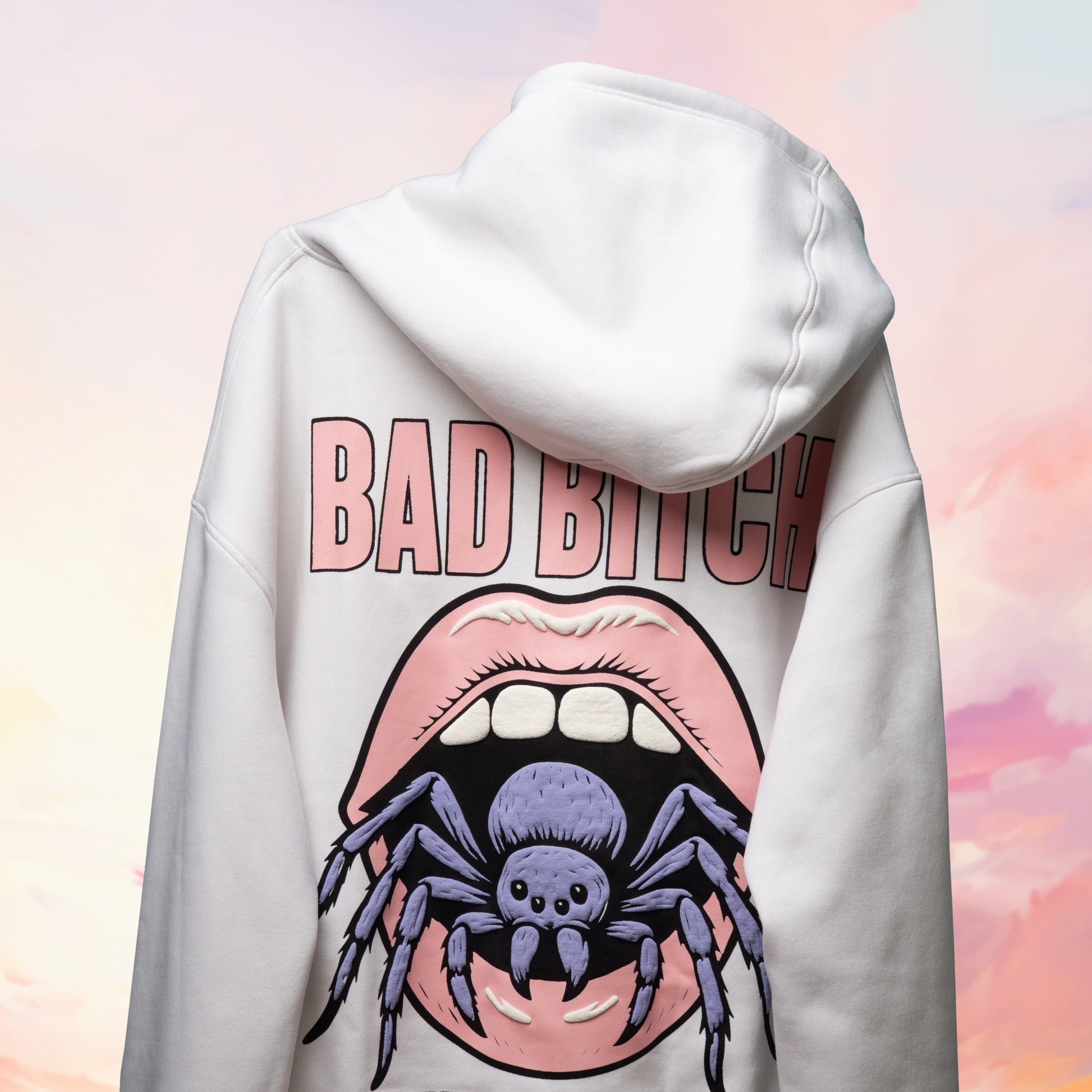 Devaora BAD BITCH Graphic Hoodie - WHITE - DEVAORA