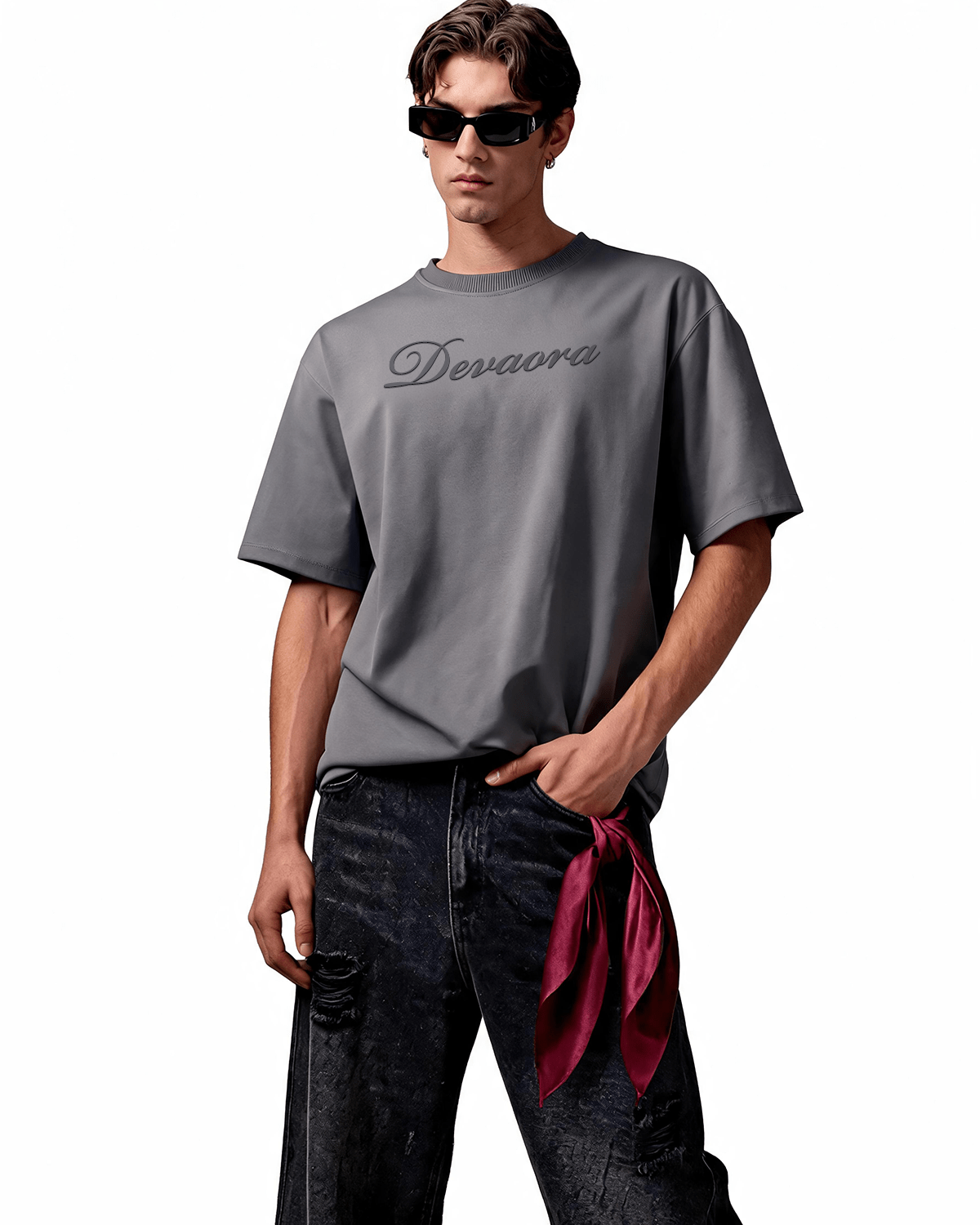 GREY STANDARD OVERSIZED T-SHIRT - DEVAORA