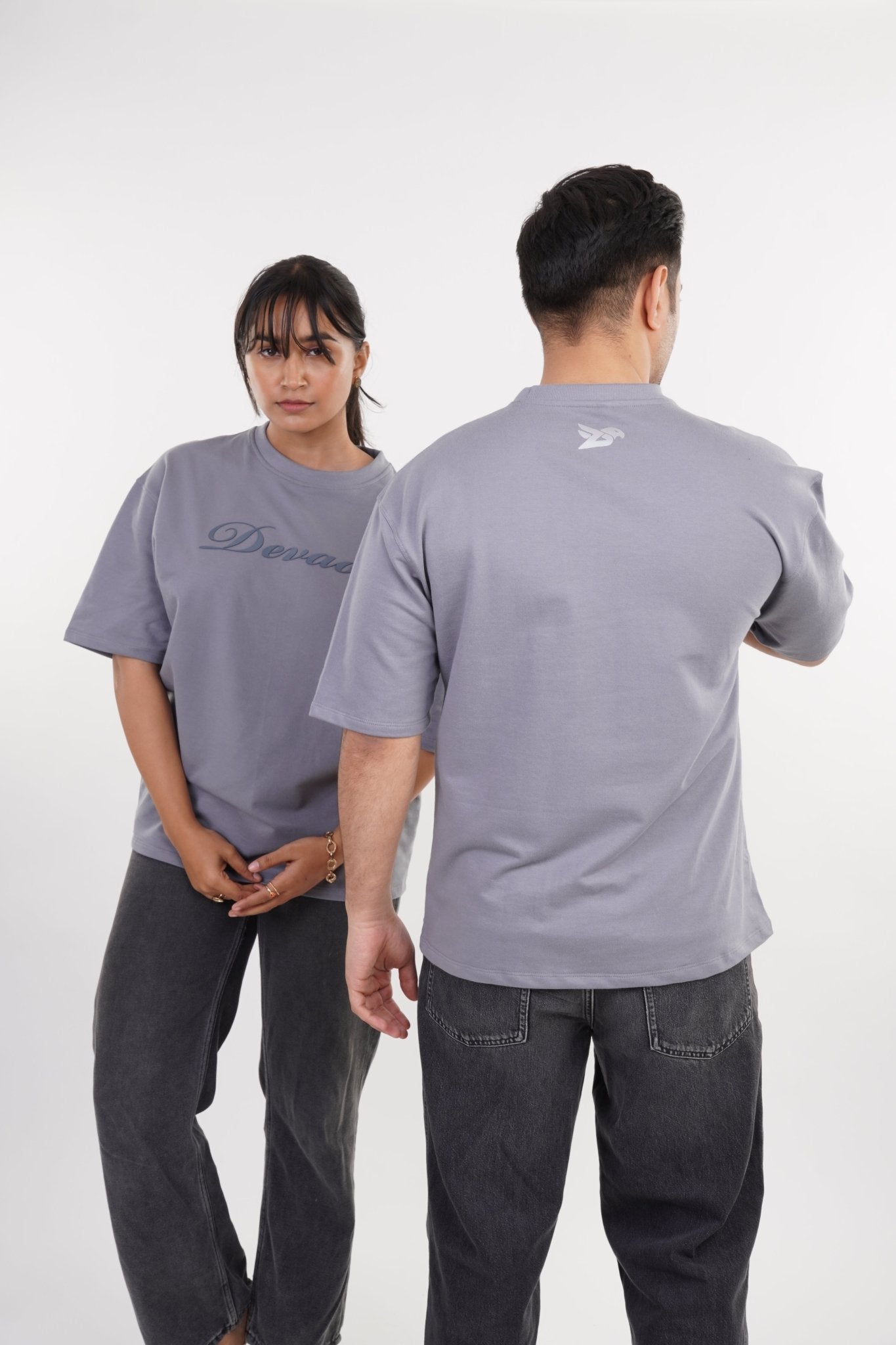 GREY STANDARD OVERSIZED T - SHIRT - DEVAORA