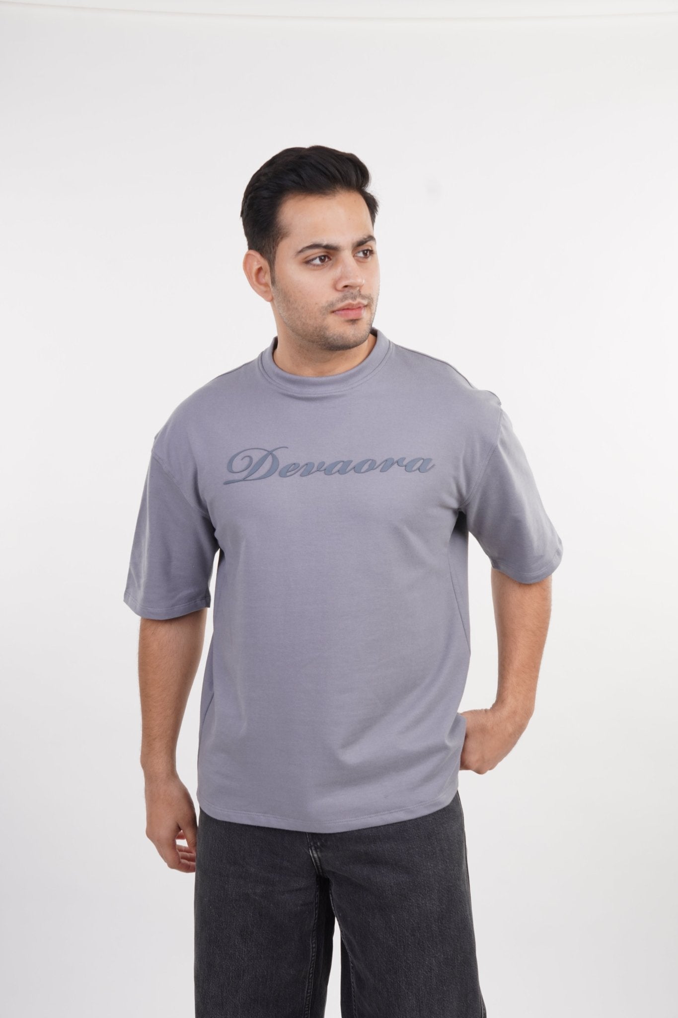 GREY STANDARD OVERSIZED T - SHIRT - DEVAORA