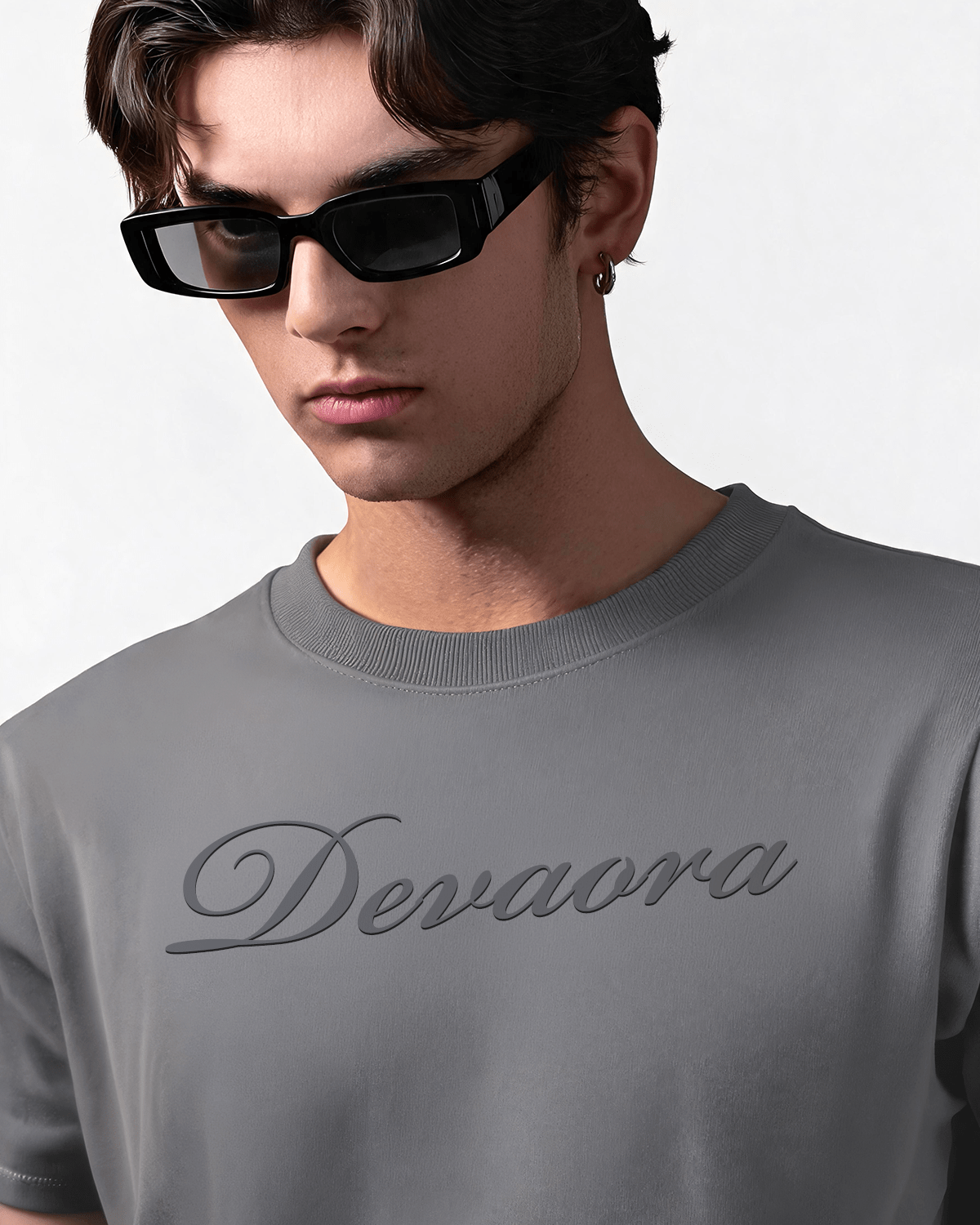 GREY STANDARD OVERSIZED T-SHIRT - DEVAORA