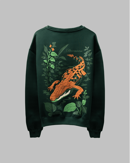 HUNTER GREEN CROC ELITE SWEATSHIRT — JUNGLE EDITION - DEVAORA