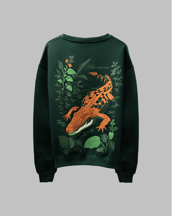 HUNTER GREEN CROC ELITE SWEATSHIRT — JUNGLE EDITION - DEVAORA