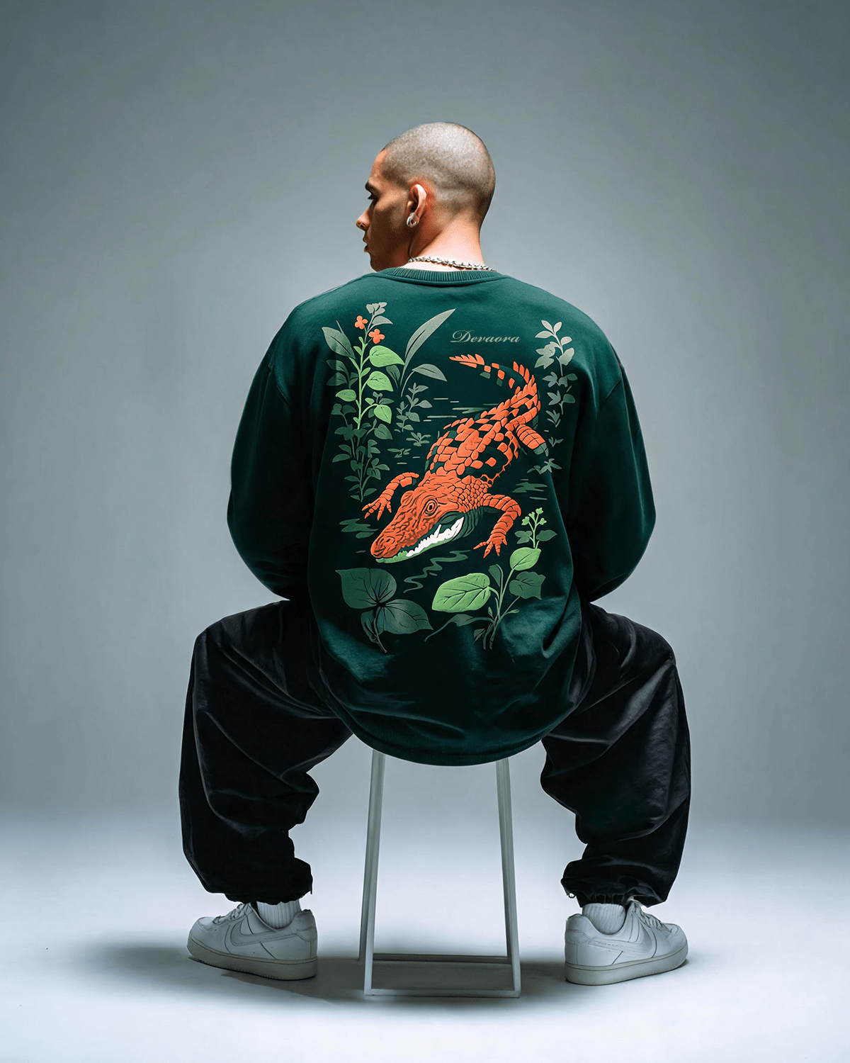 HUNTER GREEN CROC ELITE SWEATSHIRT — JUNGLE EDITION - DEVAORA