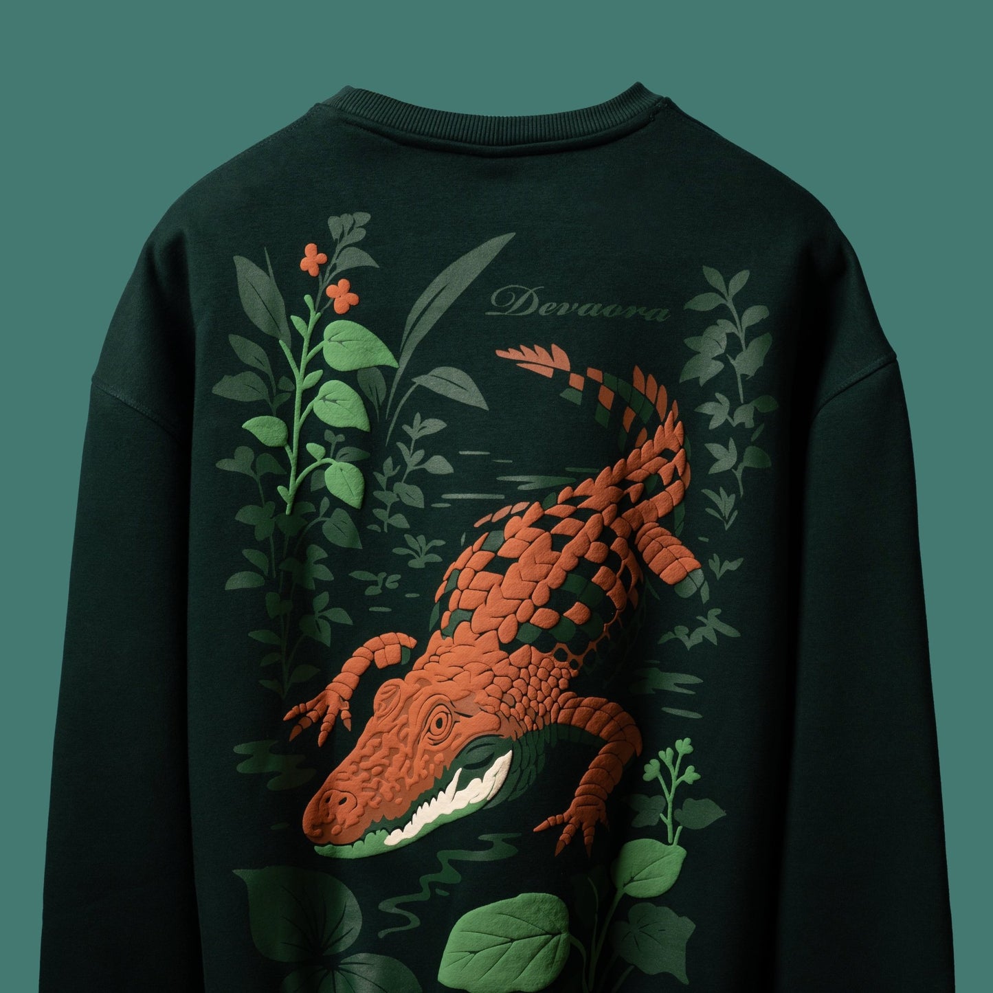 HUNTER GREEN CROC ELITE SWEATSHIRT — JUNGLE EDITION - DEVAORA