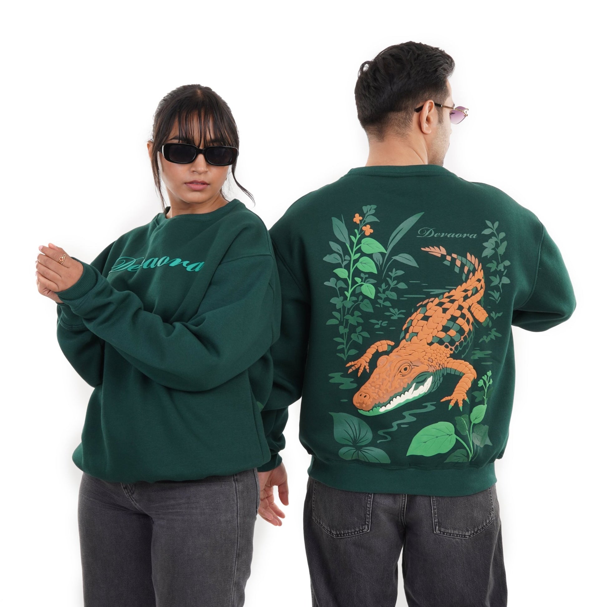 HUNTER GREEN CROC ELITE SWEATSHIRT — JUNGLE EDITION - DEVAORA