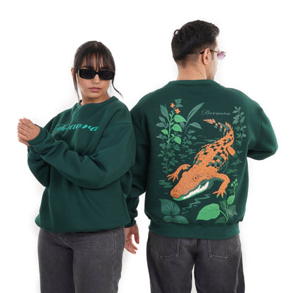 HUNTER GREEN CROC ELITE SWEATSHIRT — JUNGLE EDITION - DEVAORA