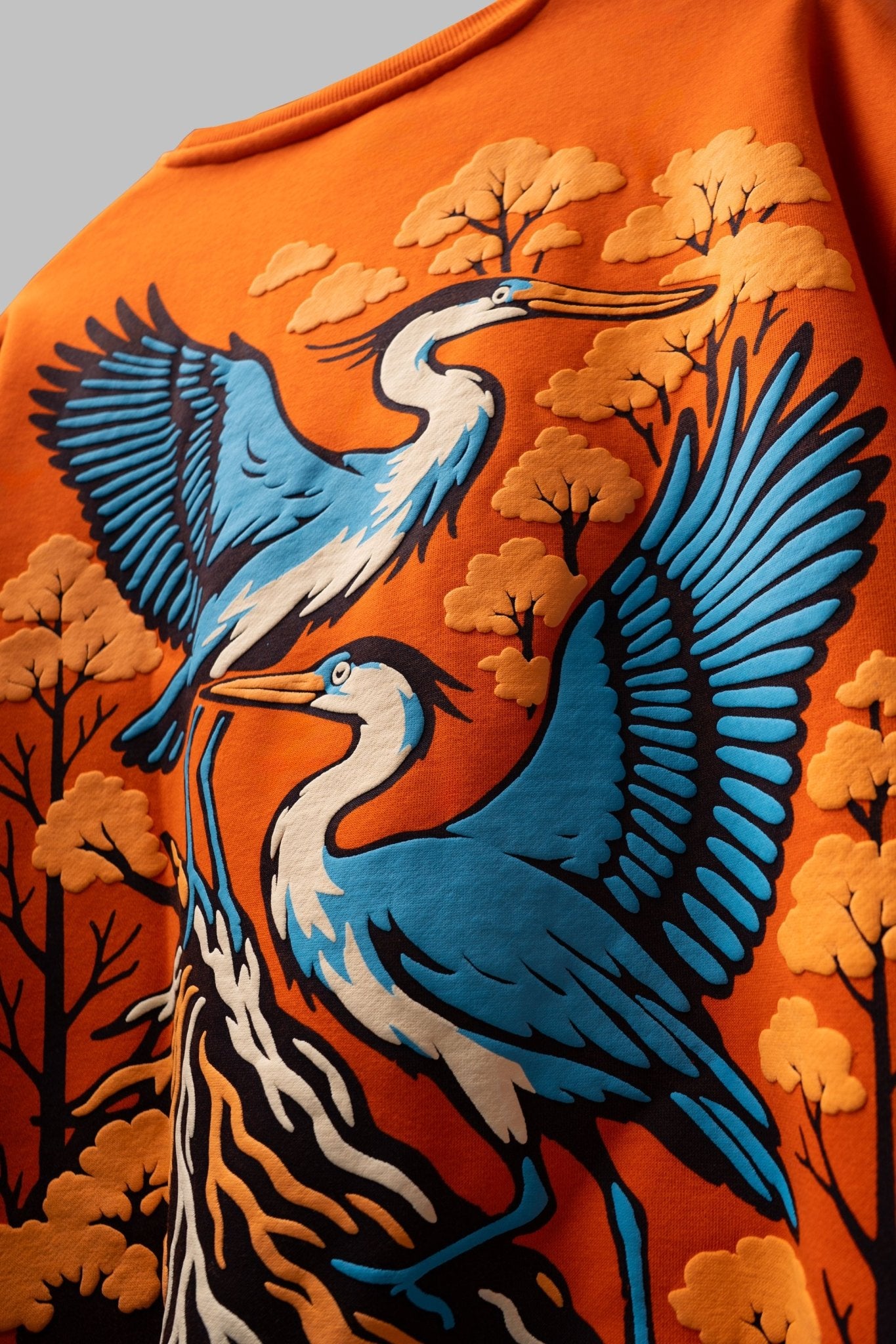 IMPERIAL ORANGE ZEN CRANE SWEATSHIRT - DEVAORA