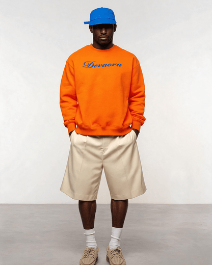 IMPERIAL ORANGE ZEN CRANE SWEATSHIRT - DEVAORA