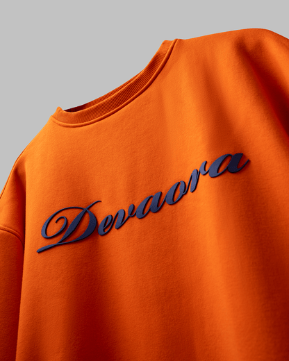 IMPERIAL ORANGE ZEN CRANE SWEATSHIRT - DEVAORA