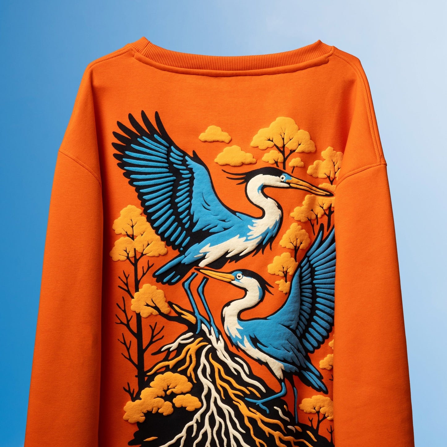 Imperial Orange Zen Flamingo Sweatshirt - DEVAORA