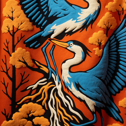 Imperial Orange Zen Flamingo Sweatshirt - DEVAORA