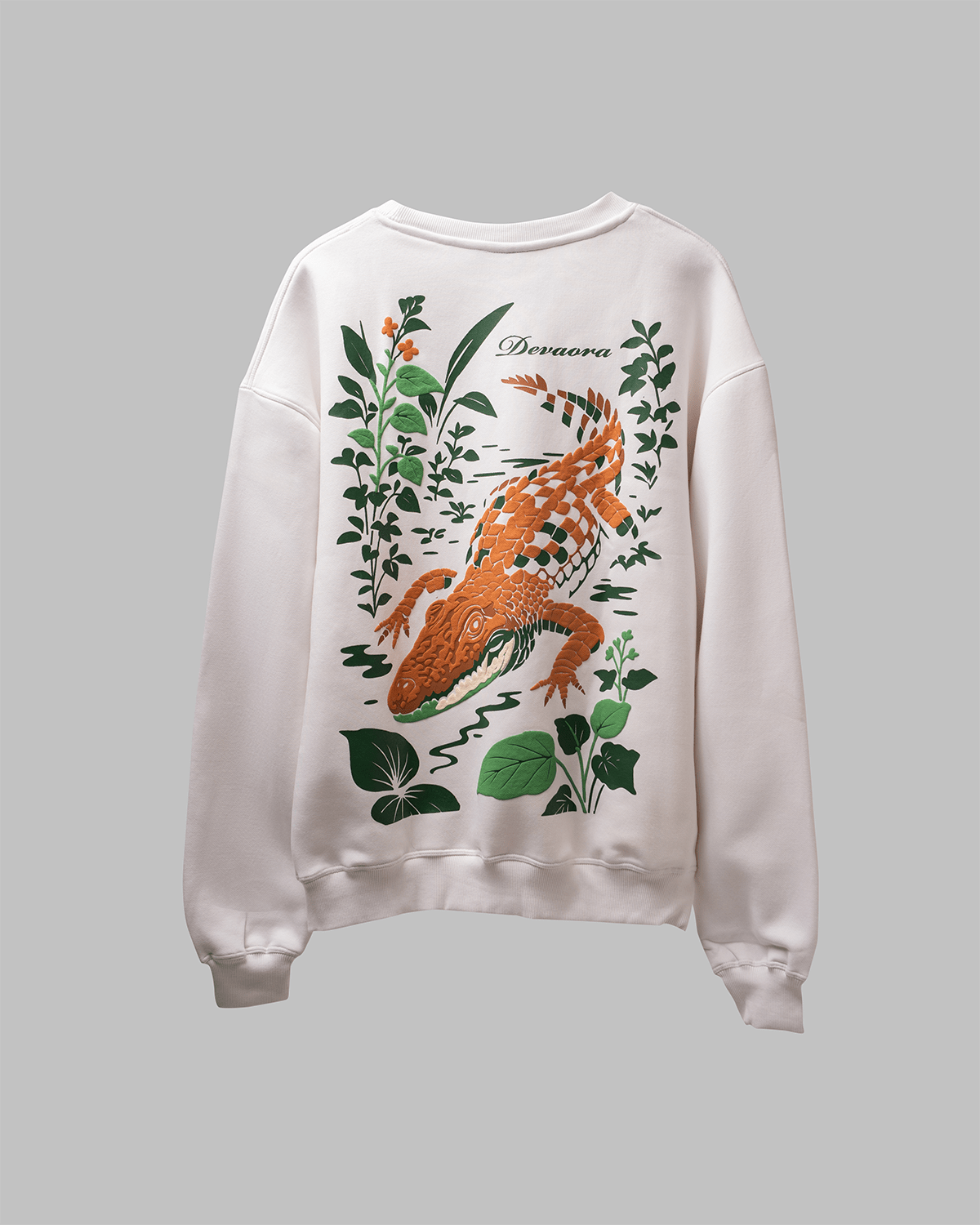 IVORY WHITE CROC ELITE SWEATSHIRT – JUNGLE EDITION - DEVAORA
