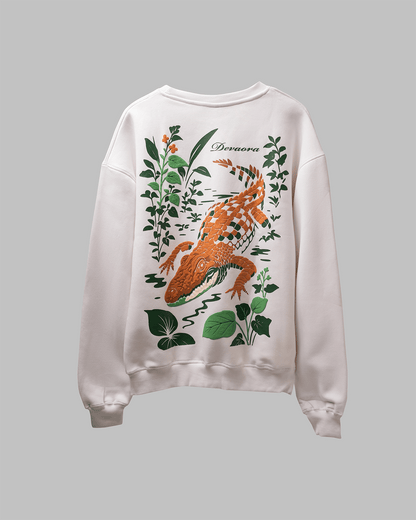 IVORY WHITE CROC ELITE SWEATSHIRT – JUNGLE EDITION - DEVAORA