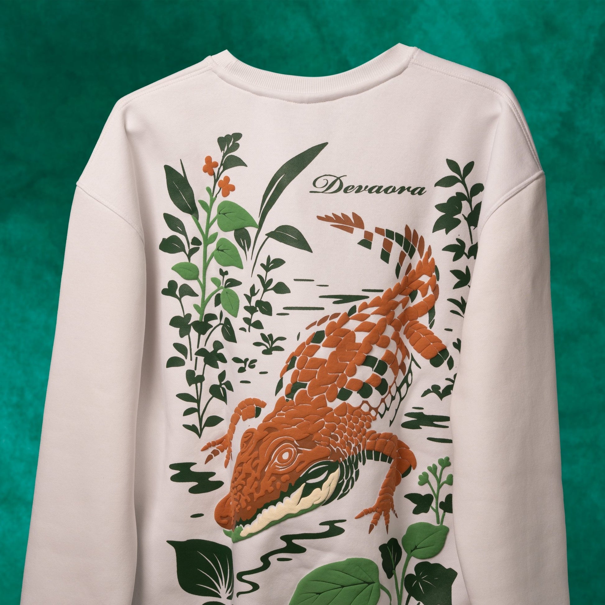 IVORY WHITE CROC ELITE SWEATSHIRT – JUNGLE EDITION - DEVAORA