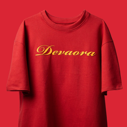 Red Moonfire Horse Oversized T-shirt - DEVAORA