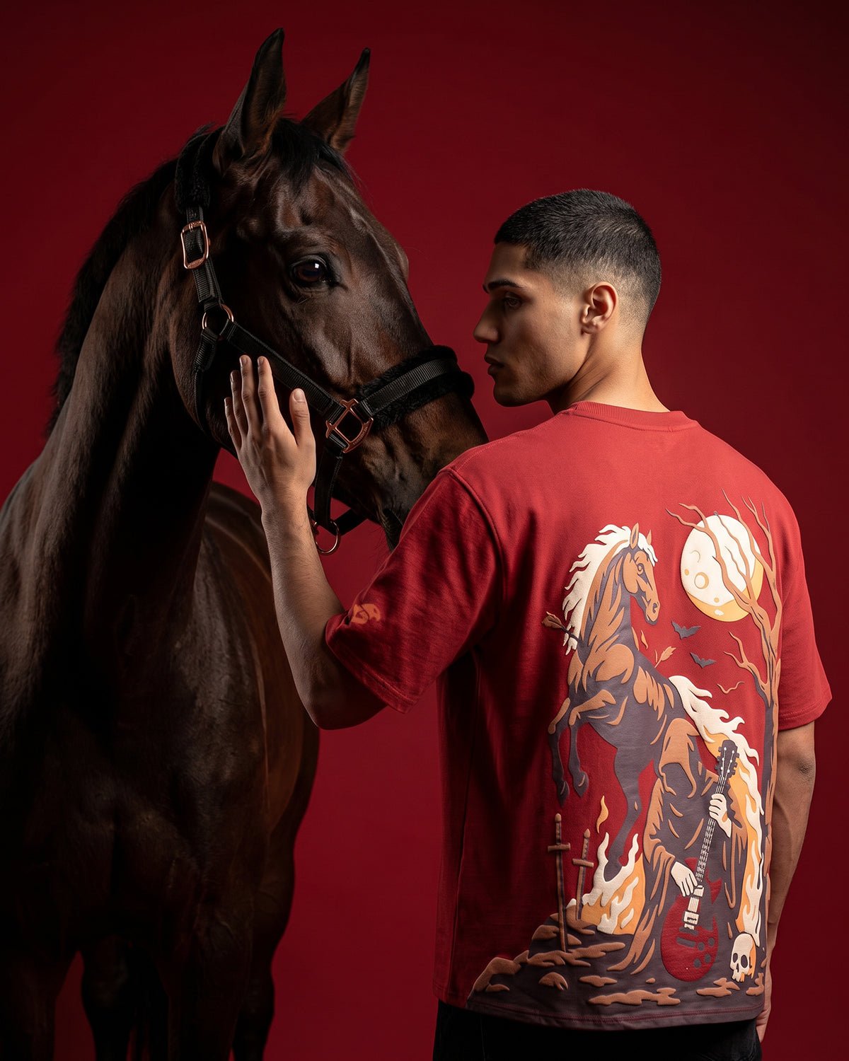 RED MOONFIRE HORSE T-SHIRT - DEVAORA